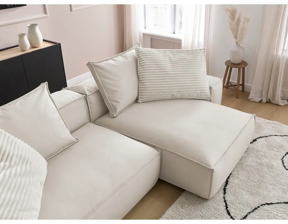 Бежов ъглов диван от изкуствена кожа (променлив) Boheme – Bobochic Paris