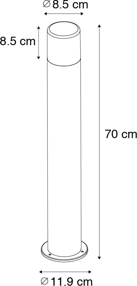 Стояща външна лампа черна с опал абажур 70см - Odense