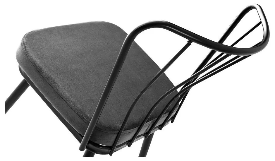 Антрацитни метални трапезни столове в комплект от 2 броя Yildiz - Kalune Design