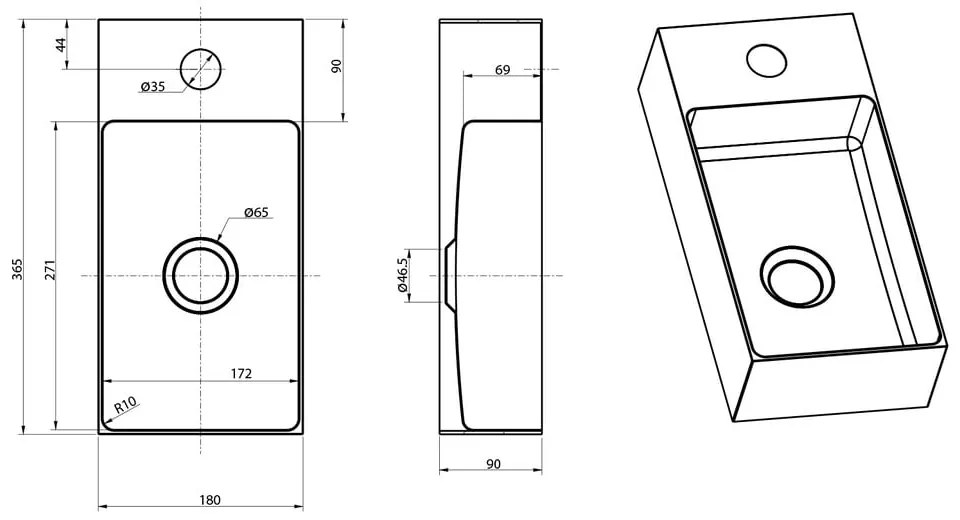 Малък умивалник от неръждаема стомана в меден цвят 36,5x18 cm Aurum – Sapho