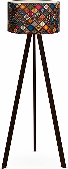 Подова лампа Rosling Mdf/тъкан/Pvc в черен/многоцветен цвят 38x21x140см.