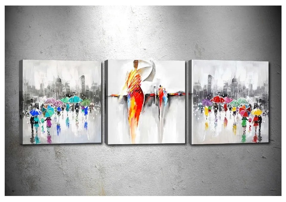 Комплект от 3 картини Dancing in the Rain - Tablo Center