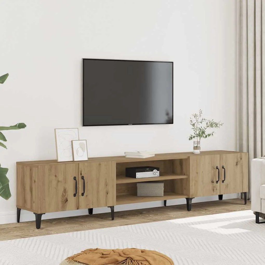 857144 vidaXL ТВ шкаф, дъб артизан, 180x31,5x40 см, инженерно дърво