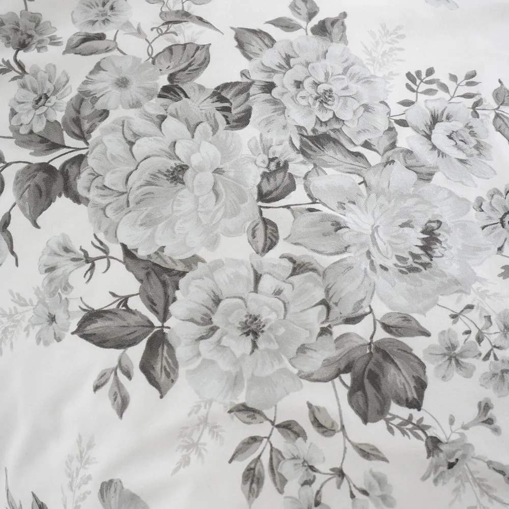 Сиво двойно удължено спално бельо 230x220 cm Elinda Floral – Catherine Lansfield