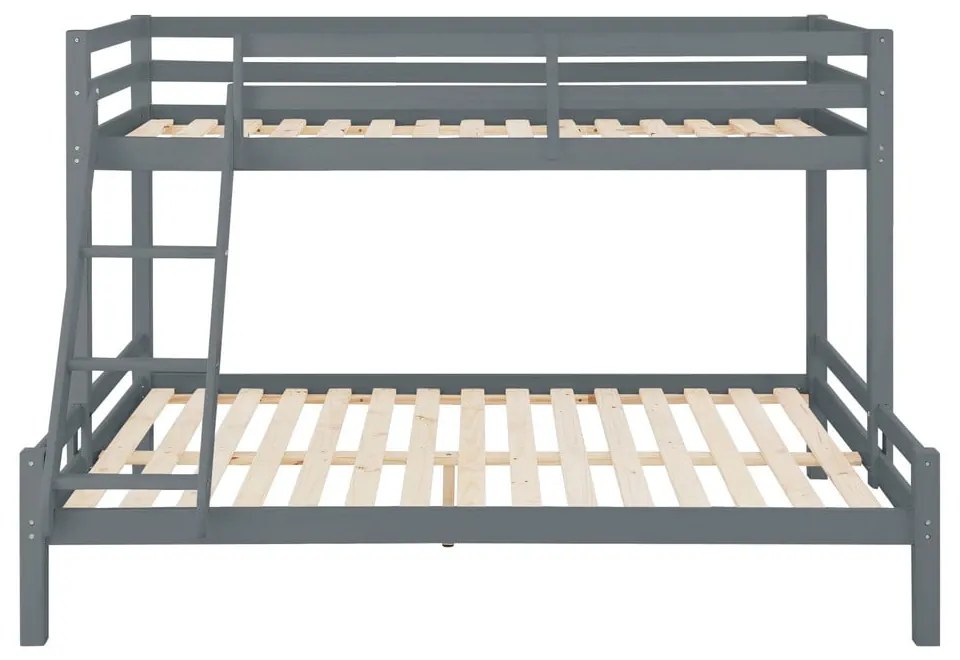 Сиво двуетажно легло от борова дървесина Alpi2 - Støraa