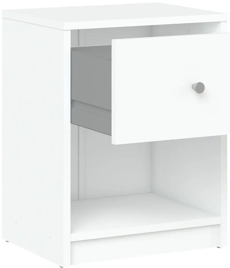 Бяло нощно шкафче с рафтове May - Tvilum