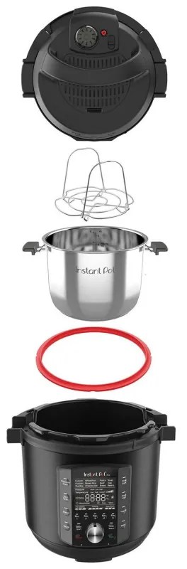 Мултикукър Instant Pot PRO 8 113005701, 1400W, 7.6 л, 28 програми, 11 Системи за безопасност, Черен