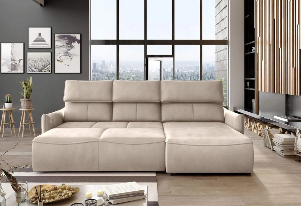 Ъглов диван Merlyn-Right-Beige