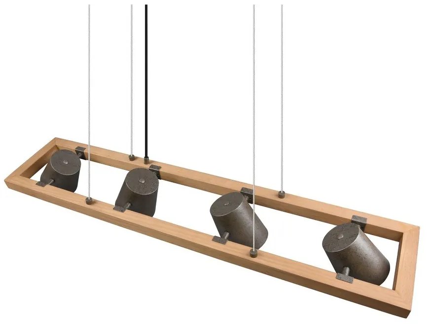 Сиво-естествено висящо осветително тяло Bell – Trio