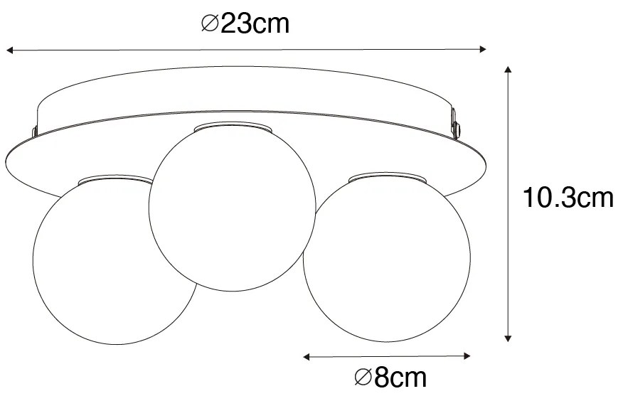 Модерна таванна лампа за баня бяла 3-светлина - Cederic