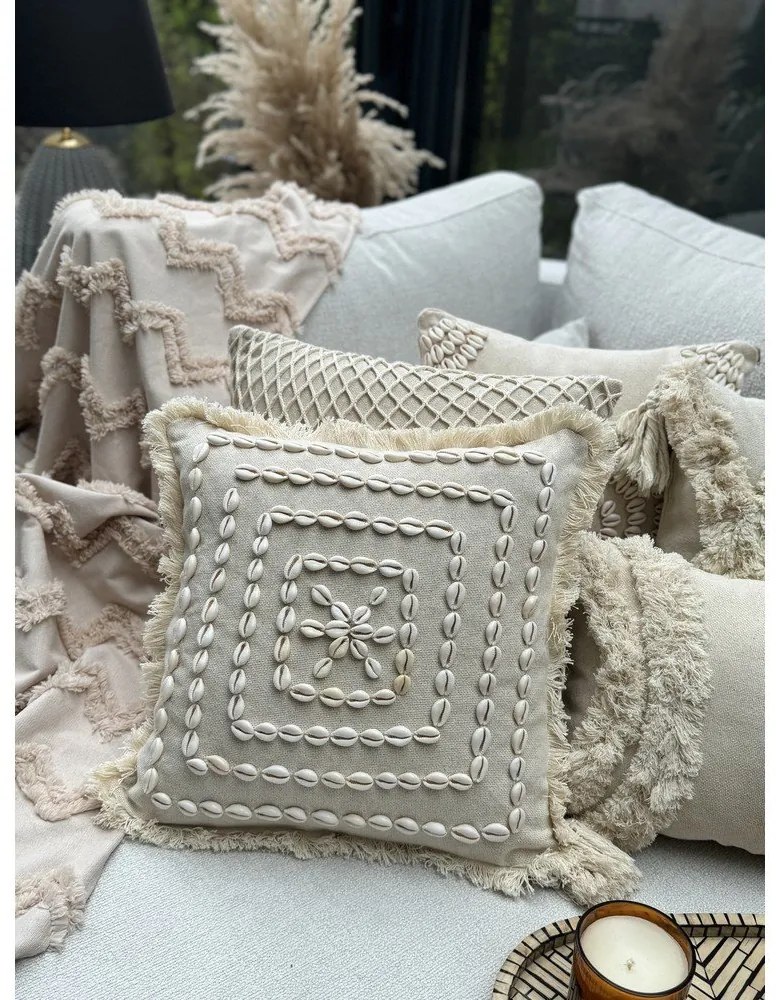 Памучна калъфка за възглавница 43x43 cm Seashells – Mioli Decor