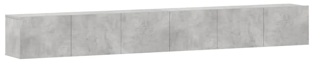 3114473 vidaXL Комплект ТВ шкафове от 3 части, бетонно сив, инженерно дърво