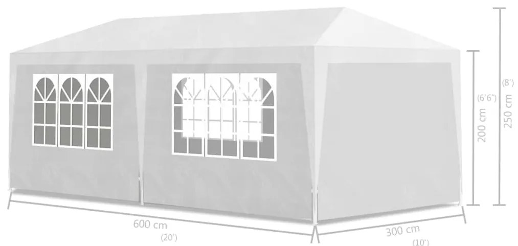 Парти шатра, 3х6 м, бяла
