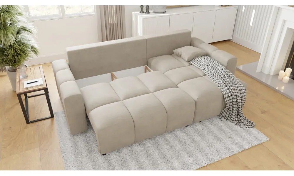 Бежов ъглов диван (променлив) Luki – Ropez