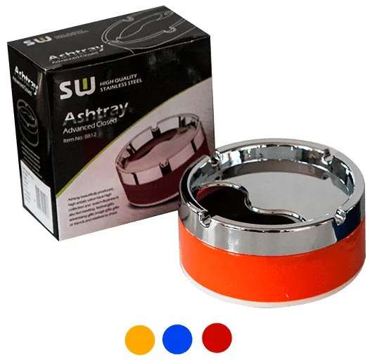 Иноксов пепелник ветроустойчив 10x5,2см M-7711 CN-(7760-2 / 9903-2) (M) - Horecano