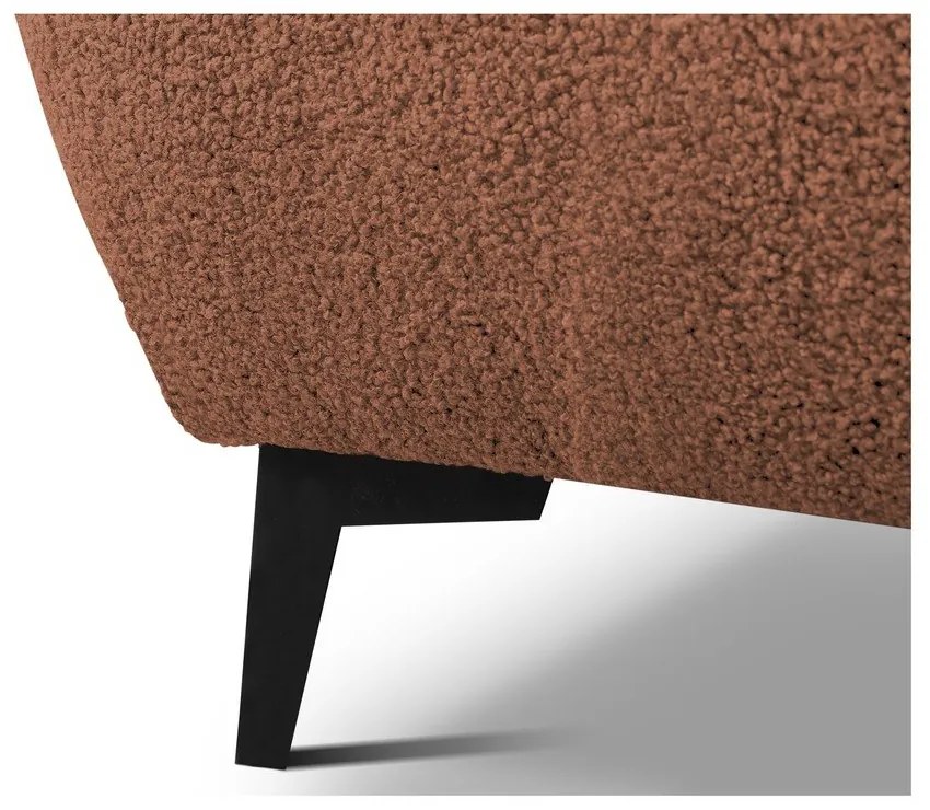 Теракотено двойно тапицирано легло с място за съхранение и включена подматрачна рамка 140x200 cm Makapu – Makamii