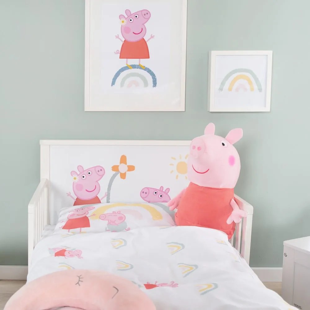 Памучно спално бельо за детско креватче 100x135 cm Peppa Pig – Roba