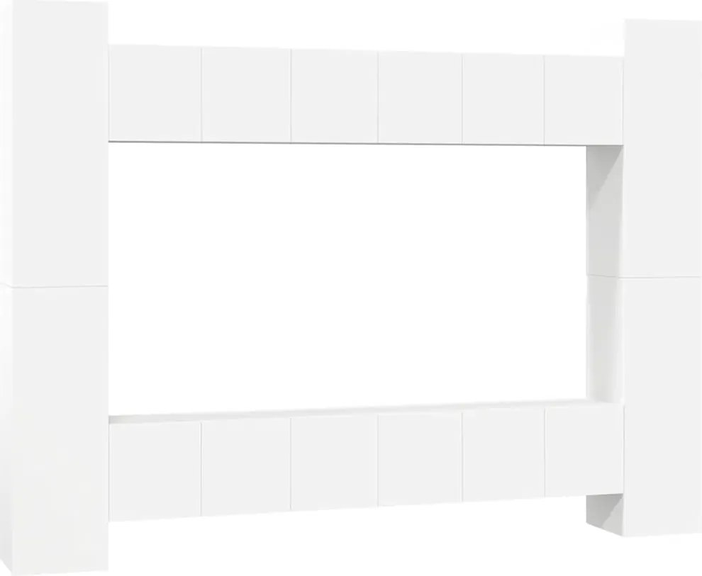 3078652 vidaXL Комплект ТВ шкафове от 10 части, бял, инженерно дърво