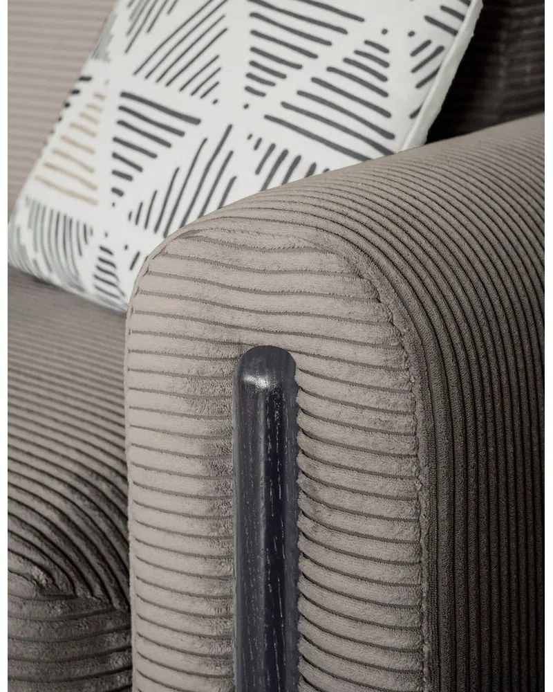 Светлокафяв разтегателен диван с място за съхранение от рипсено кадифе 244 cm Arcadova – ELTAP