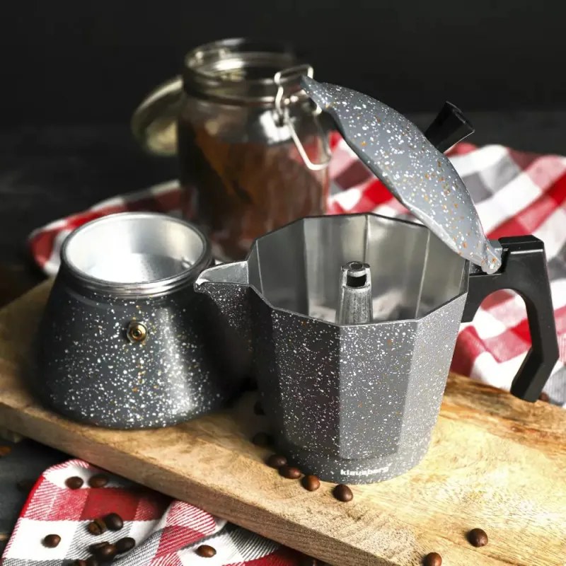 Разопакован: Кубинска кафеварка Klausberg KB 7547, 9 чаши, Индукция, Сив мрамор