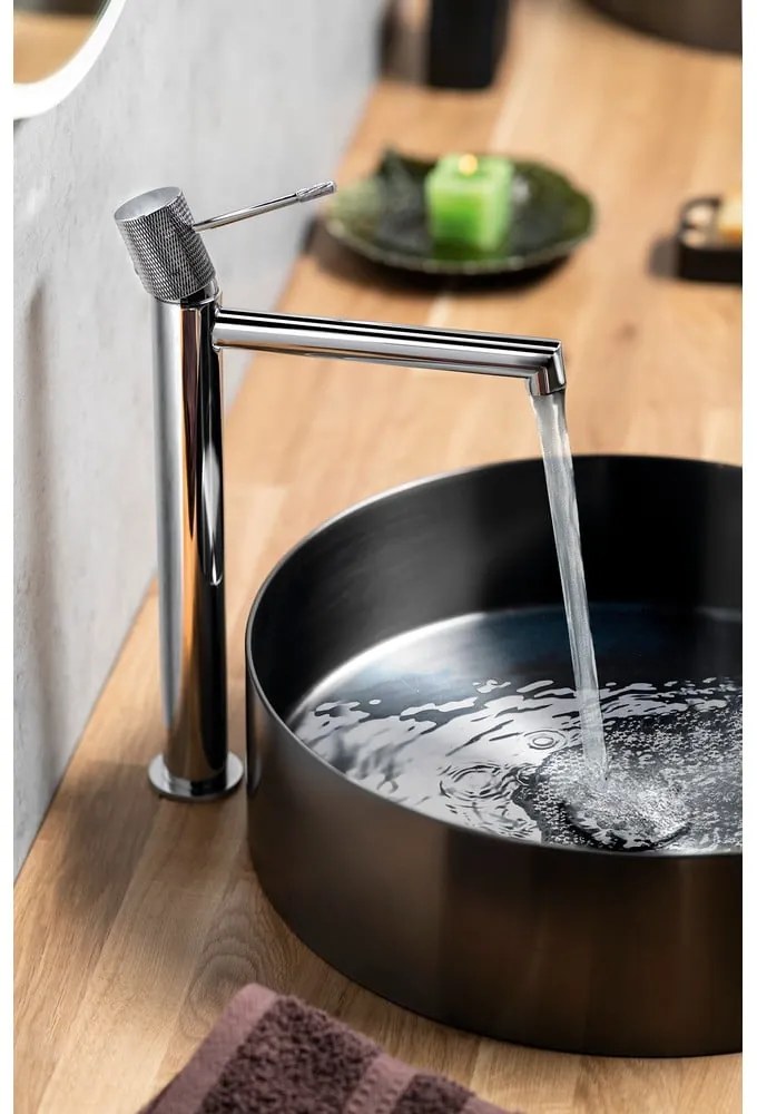 Стояща батерия за мивка в лъскаво-сребрист цвят Solaris – Sapho