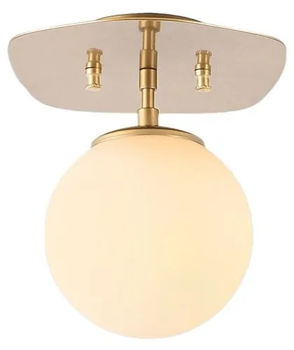 Осветително тяло за таван в златисто със стъклен абажур 20x25 cm Well – Opviq lights