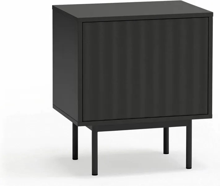 Черно матово нощно шкафче Sierra – Teulat