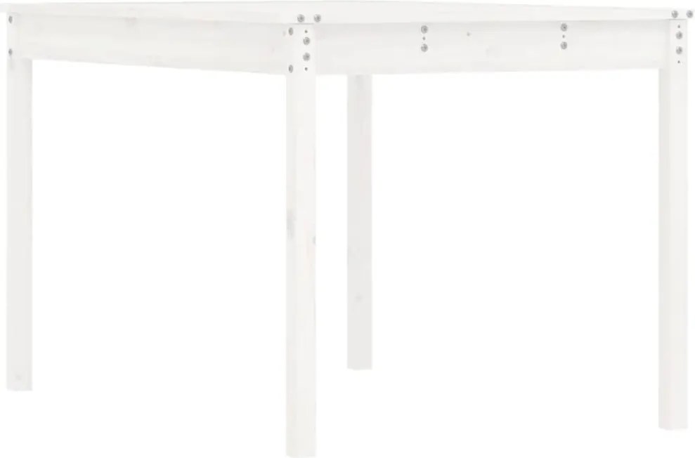 823970 vidaXL Градинска маса бяла 121x82,5x76 см борово дърво масив