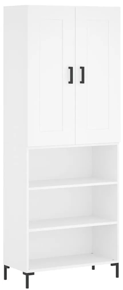 3200065 vidaXL Висок шкаф, бял, 69,5x34x180 см, инженерно дърво
