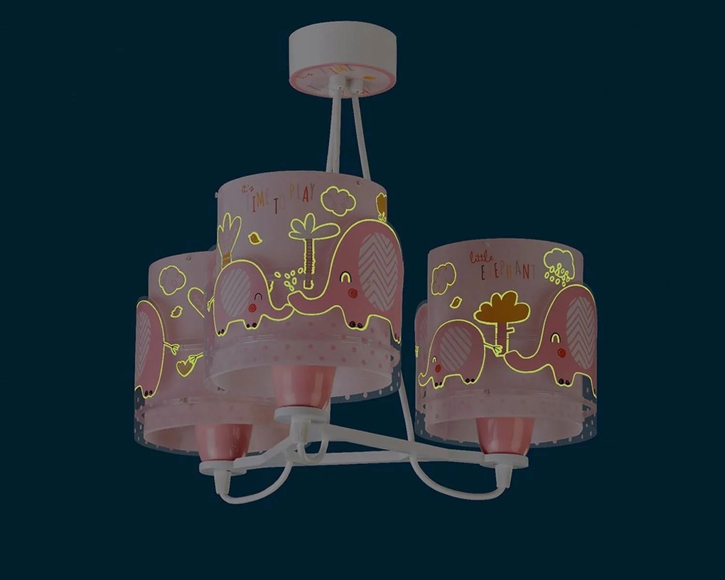 Полилей Ango Little Elephant три светлини-розов