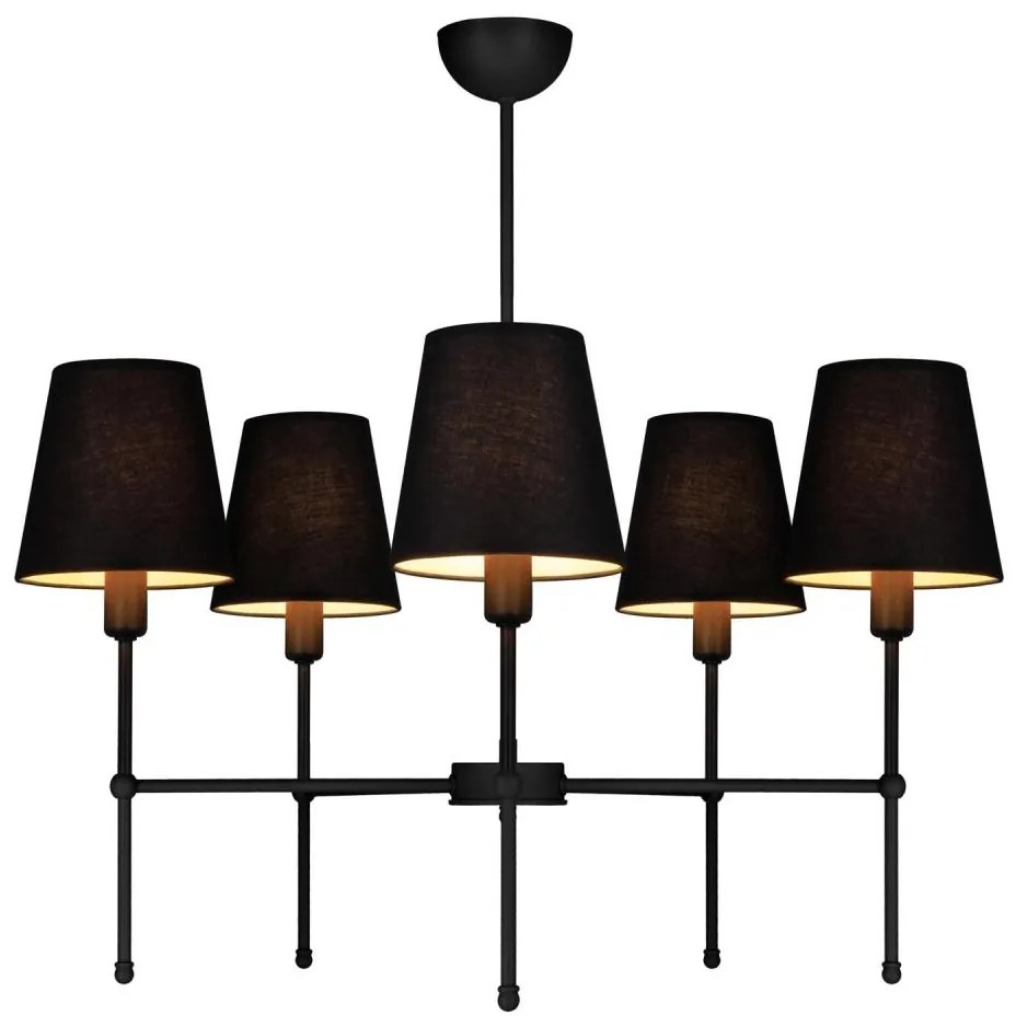 Полилей на прът MADELA 5xE14/40W/230V черен