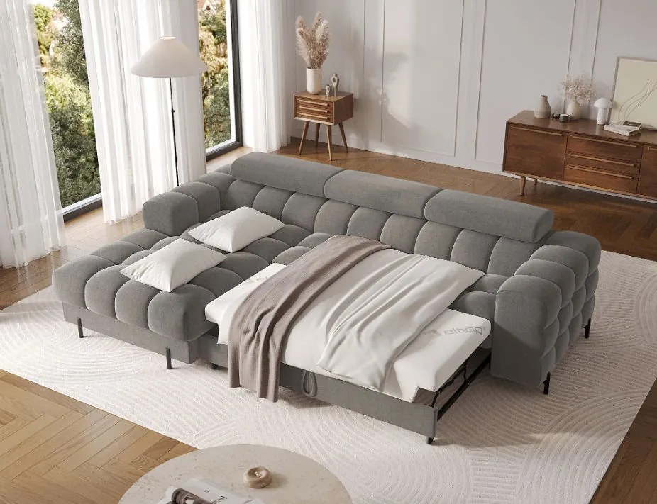 Ъглов диван Freyia-Тъмносив-Ляв