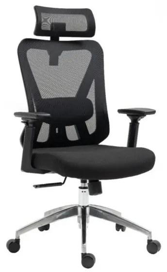 Офис стол Aero Trone Lite, До 120 кг, Ергономичен, Дишаща мрежа, Черен