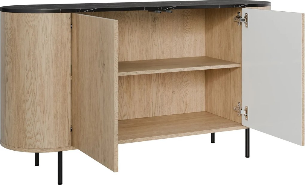 Скринов шкаф Lygrint I-черен мрамор - черно