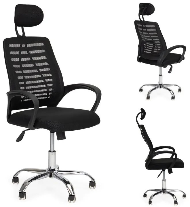 Ергономичен офис стол в черно