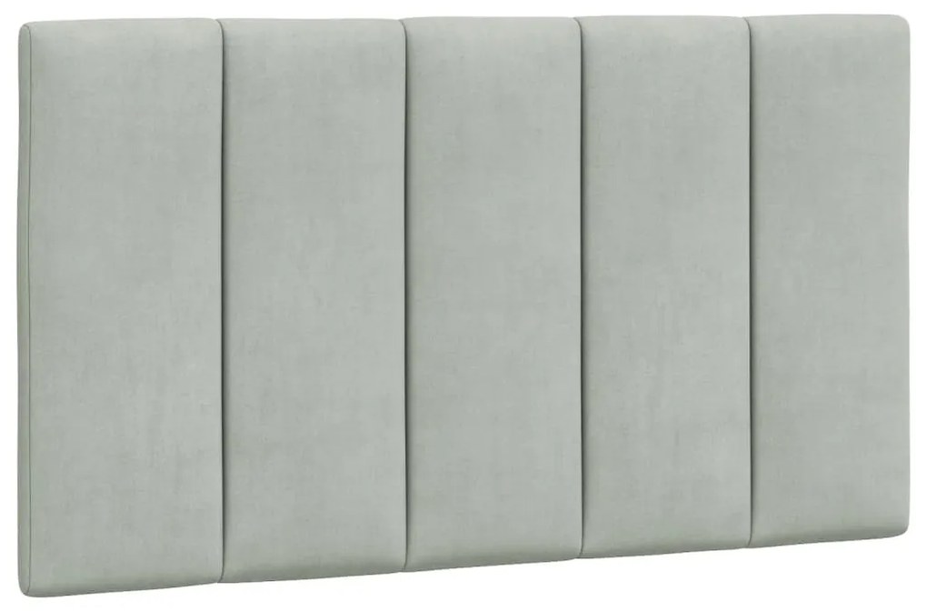 374649 vidaXL Мека табла за легло Hanko, светлосива, 90 см, кадифе