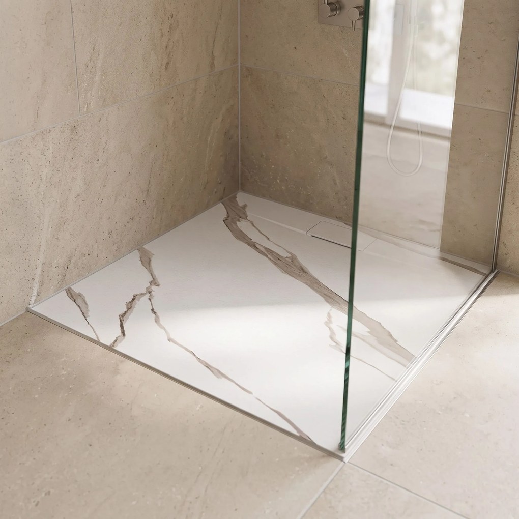 Корито за душ кабина Bazalt CARRARA WHITE 90x90