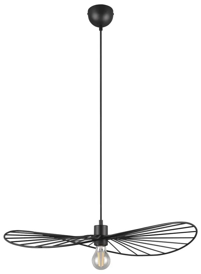 Матово черно висящо осветително тяло ø 60 cm Chapeau - Reality