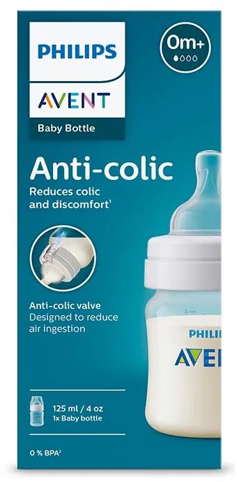 ANTI-COLIC БУТИЛКА 125 МЛ,  1 ДУПКА 0М+