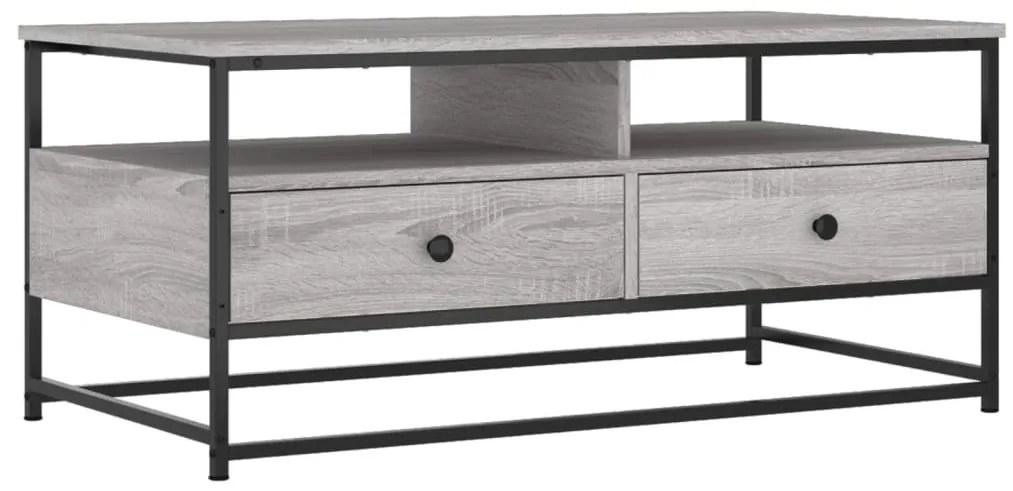 835287 vidaXL Кафе маса, сив сонома, 100x51x45 см, инженерно дърво