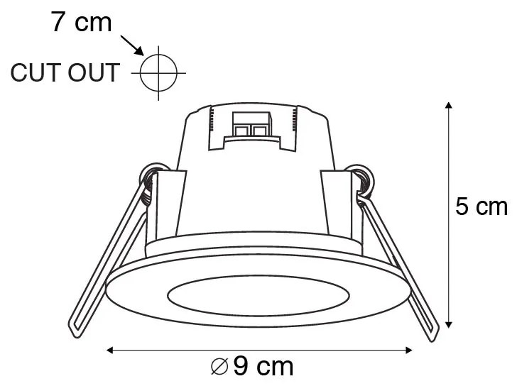 Комплект от 3 вградени прожектора за баня кръгли LED 5W бели водоустойчиви - Blanca