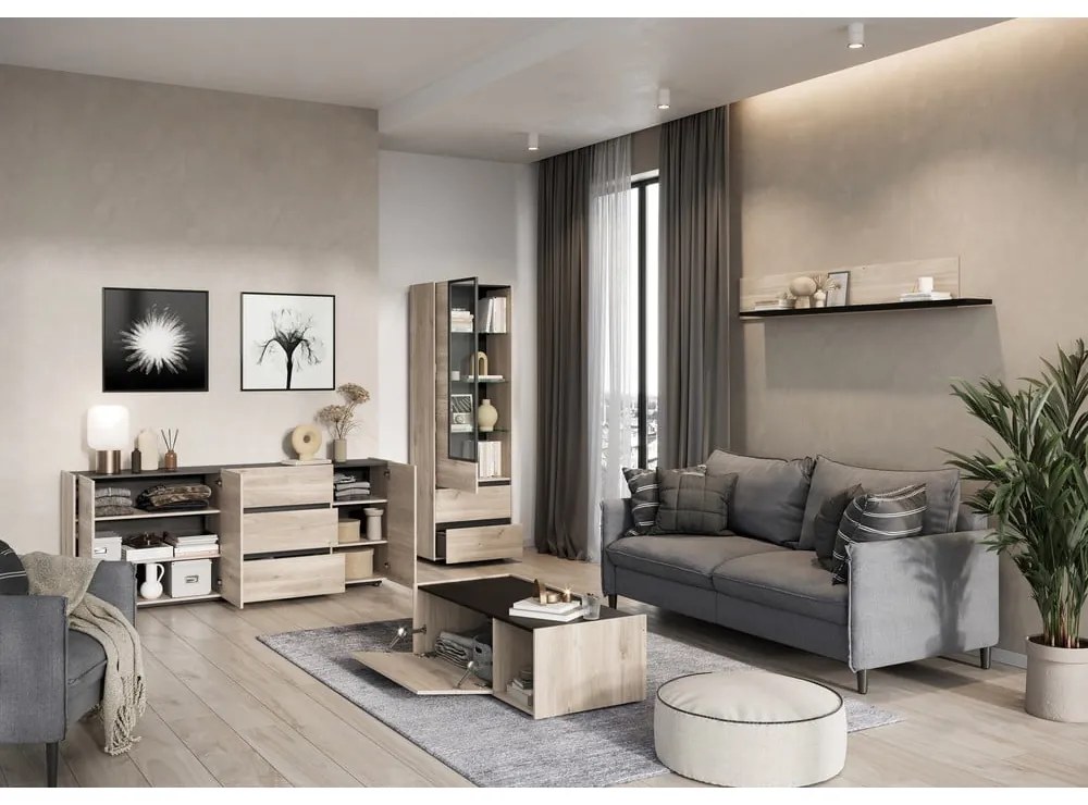 Витрина в дъбов декор 64x206 cm Cantoria - Germania