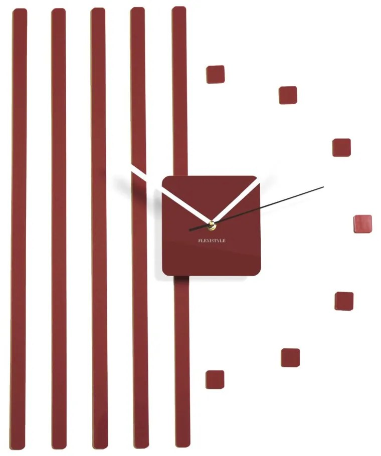 Самозалепващ стенен часовник с ивици tъмнозелено