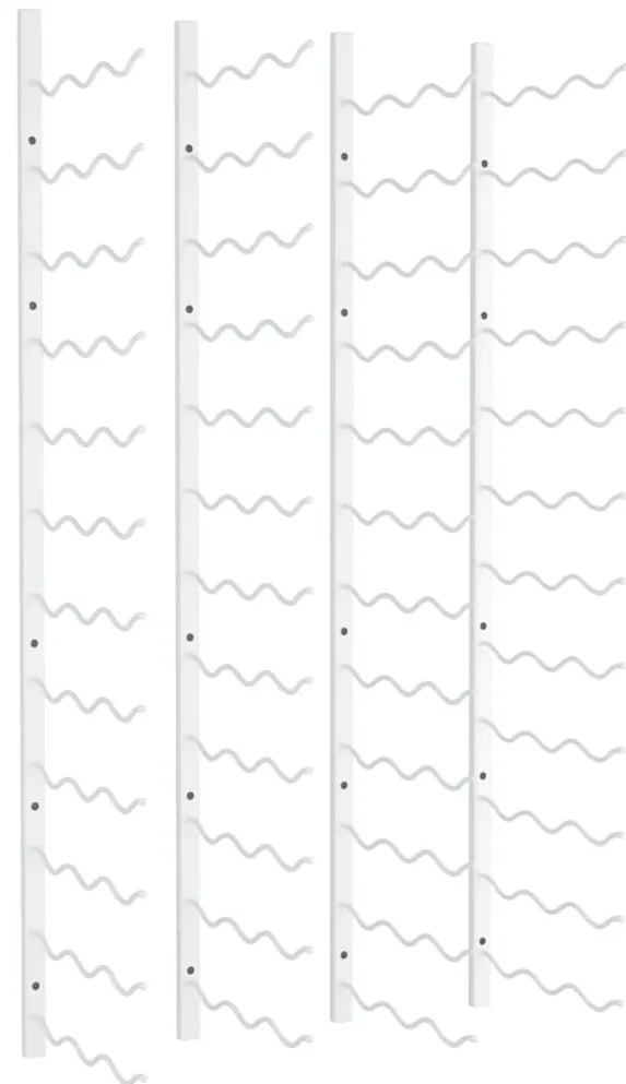 340889 vidaXL Стойки за вино за 36 бутилки, стенен монтаж, 2 бр, бели, желязо