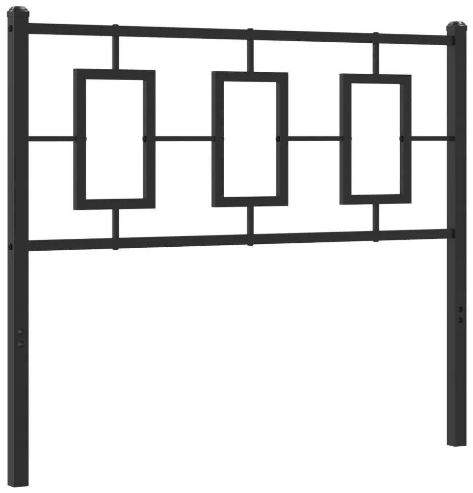 374270 vidaXL Метална резервна табла за легло, черна, 100 см