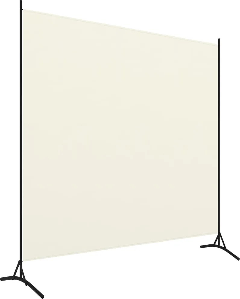 Параван за стая, 1 панел, кремавобял, 175x180 см