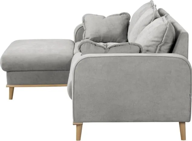 Светлосив ъглов диван (ляв ъгъл) Beata - Ropez