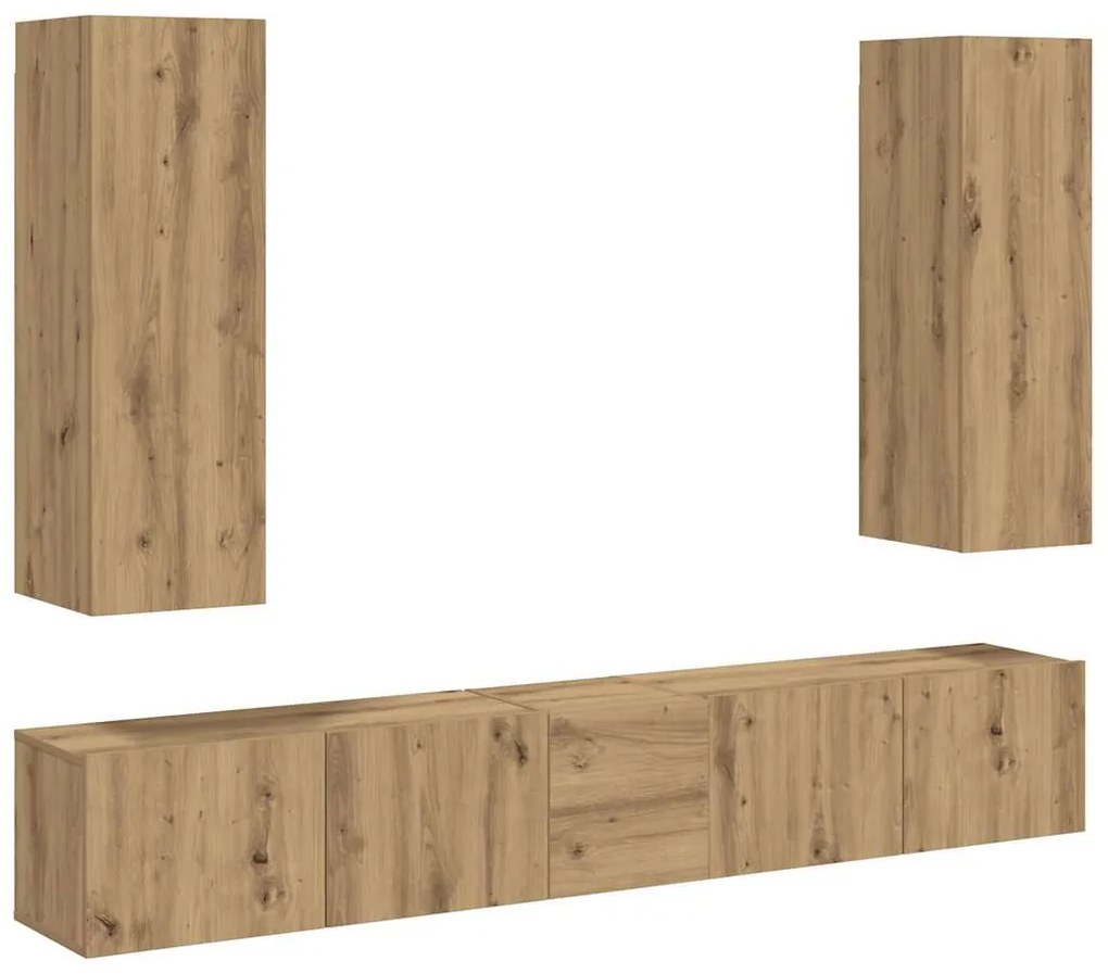 3328960 vidaXL Комплект от 5 части за стенен монтаж на телевизора