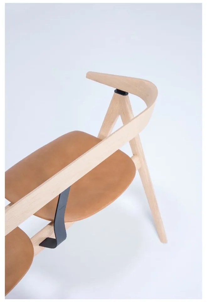 Пейка от дъбово дърво с кожена седалка Ava - Gazzda