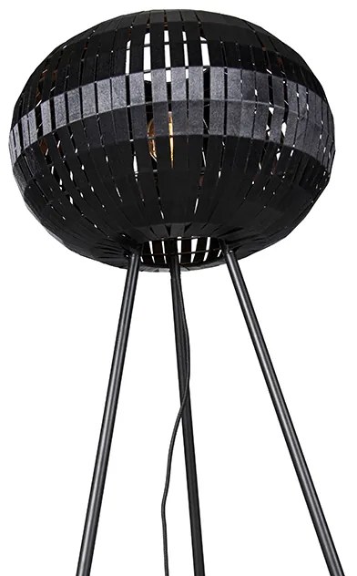Модерна подова лампа триножник черна - Zoë